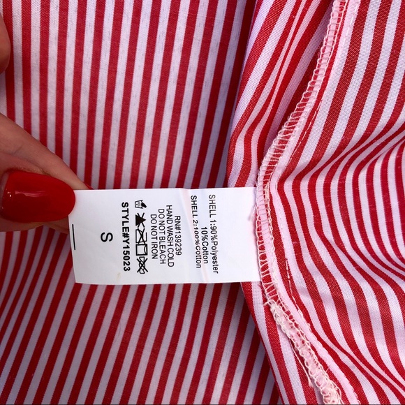 Do+Be Striped Off Shoulder Bow Tied Sleeves Blouse - Picture 12 of 12